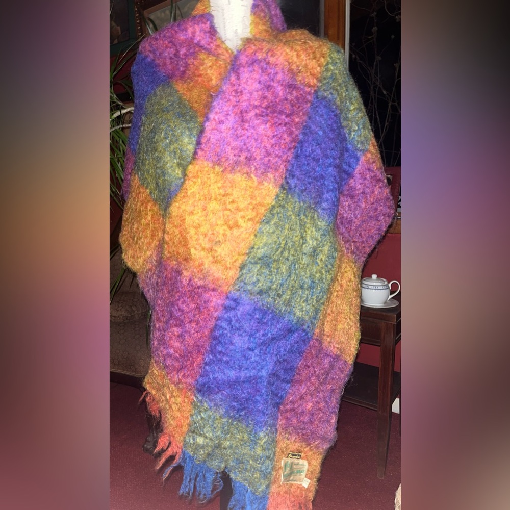 Colorful Patchwork Knit Shawl